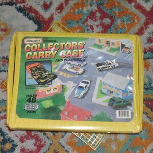 Vintage 90s Matchbox Official Collectors Carry Case & Playset Holds 48 Cars 1992